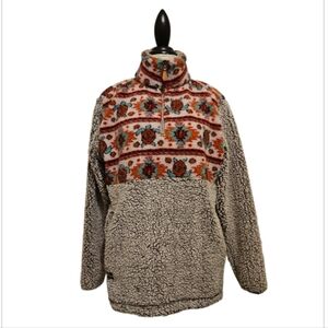 Simply Southern Teddy Bear Fleece Quarter Zip Pullover Size M